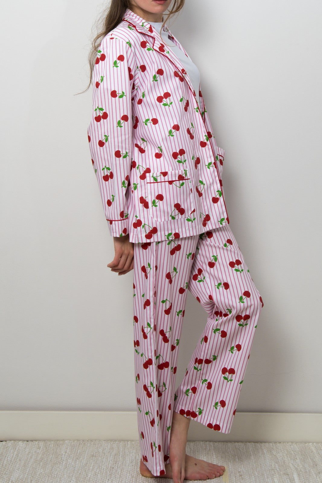 COMPLETO DONNA RIGA FRAGOLA STAMPA CILIEGIA CODPSTA CILIEGIA SILVIA SCALMANA