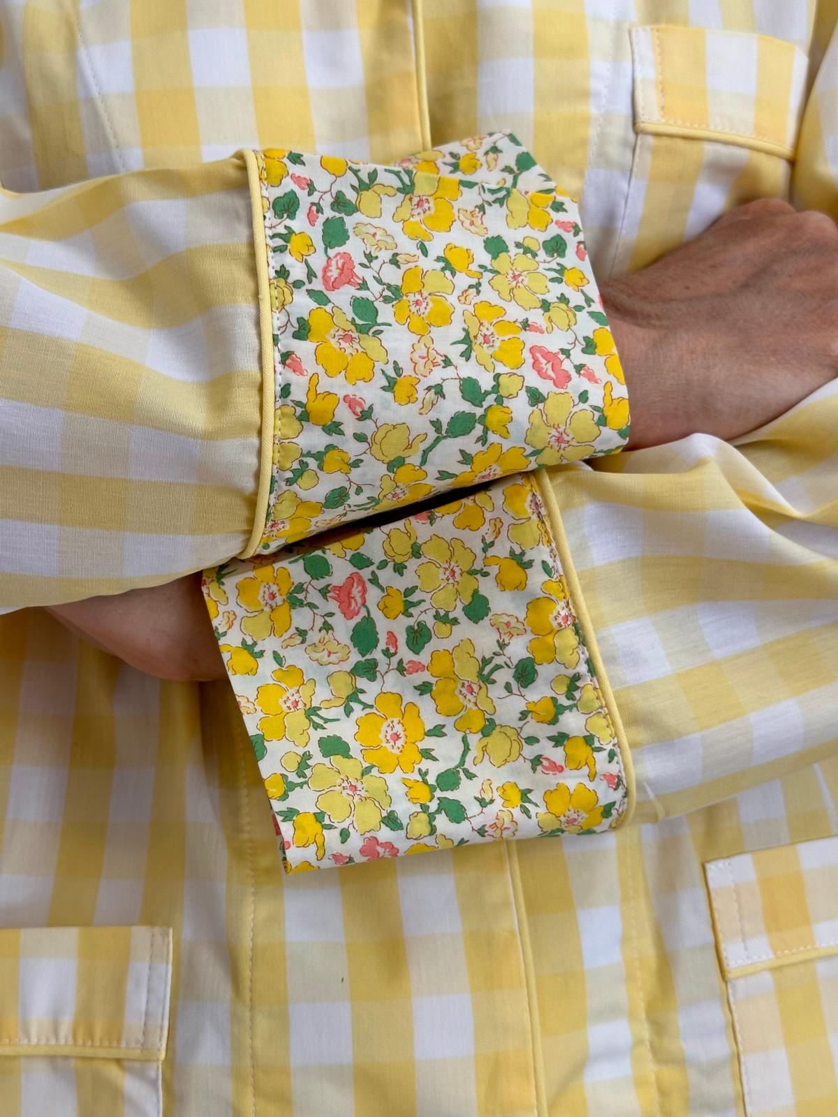 PIGIAMA DIONNA QUADRONE GIALLO CON DETTAGLI MRS STONELEY