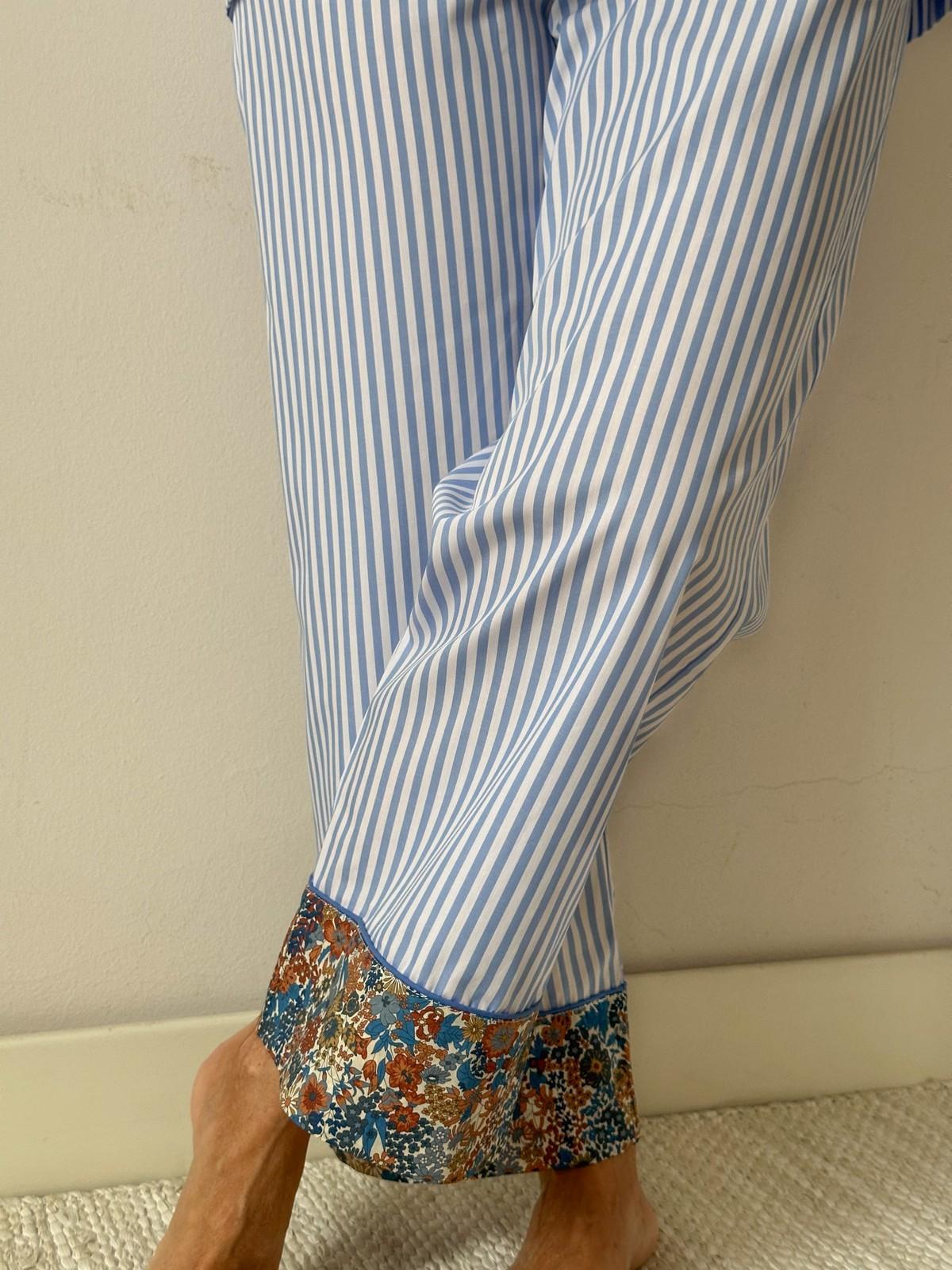 COMPLETO DONNA RIGA AZZURRA CON DETTAGLI "MARGARET ANNIE" MXDLRIG AZZMARGARETANNIE SILVIA SCALMANA