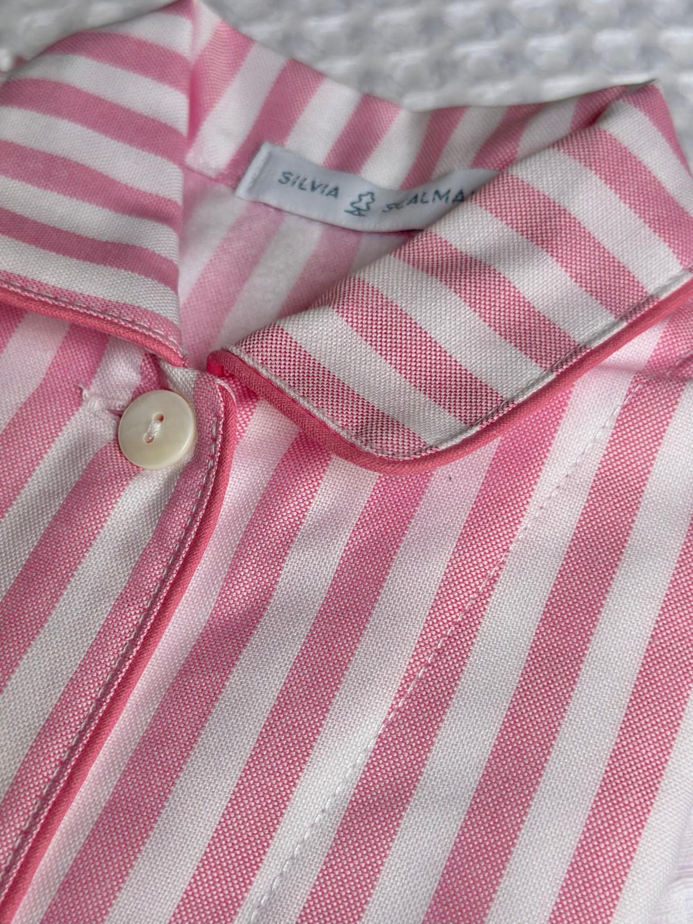 PIGIAMA BAMBINO IN FLANELLA RIGONE ROSA