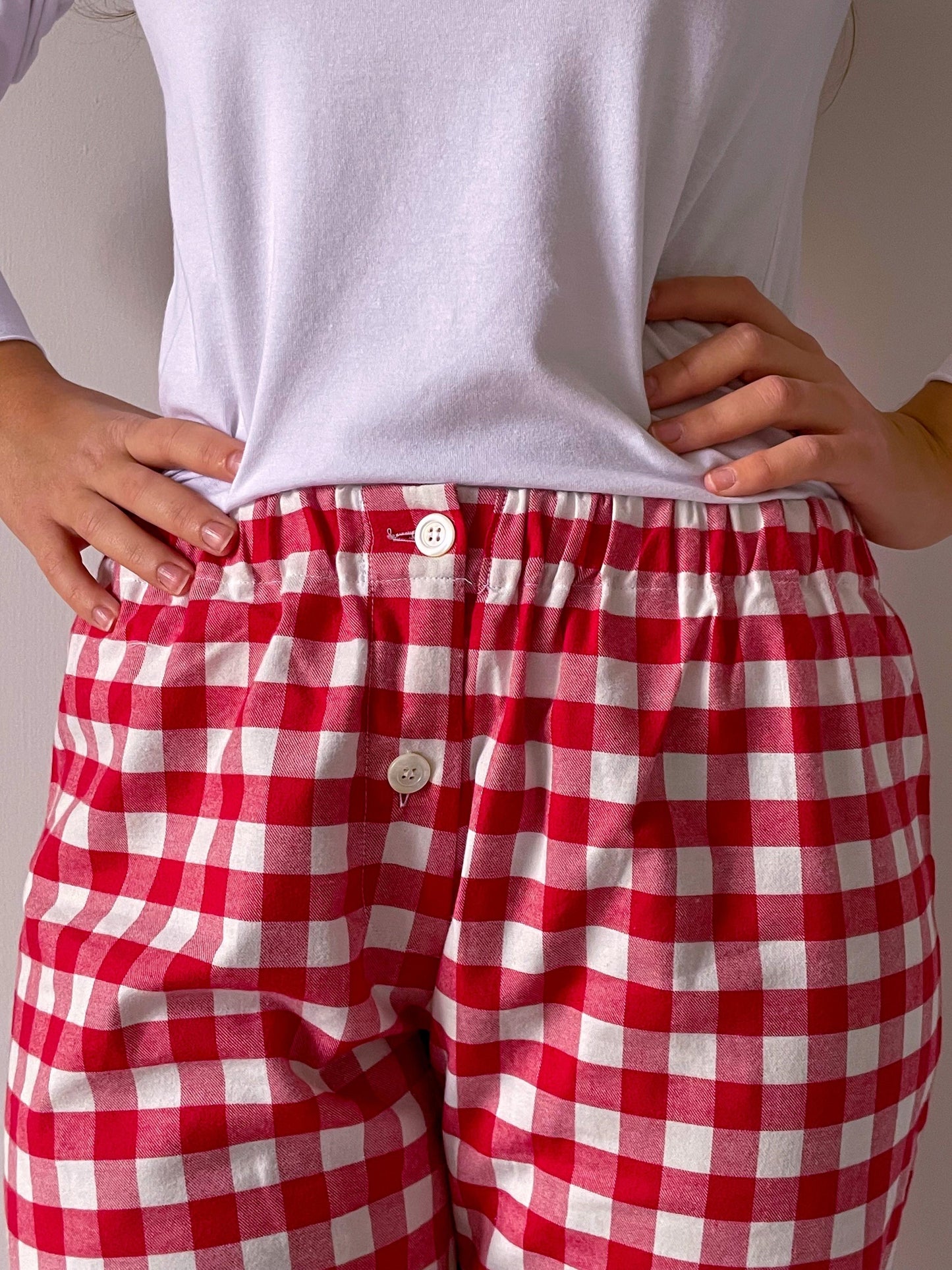 PANTALONI DONNA FLANELLA QUADRO ROSSO PDFL QUADROROSSO SILVIA SCALMANA