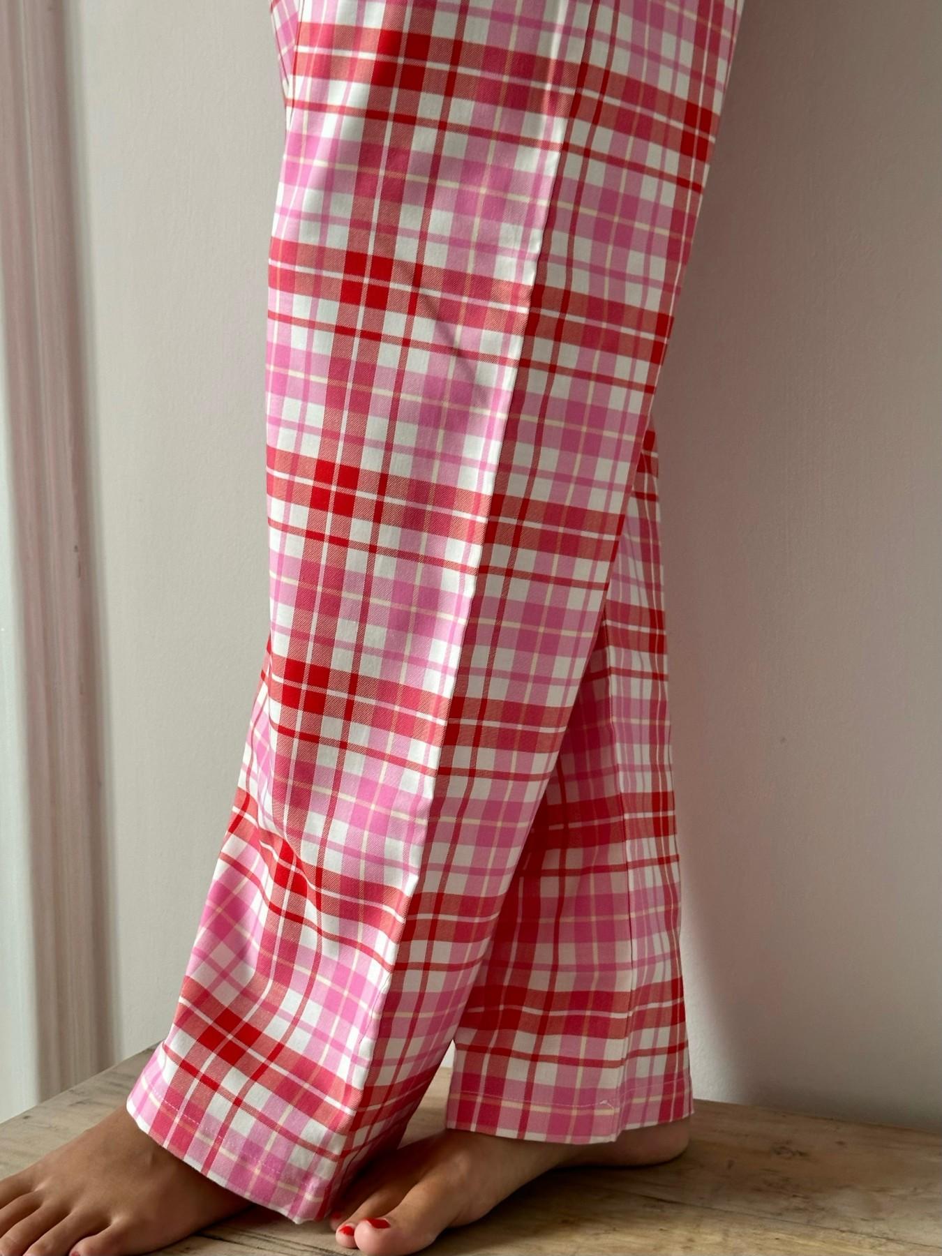 PANTALONI DONNA FLANELLA SCOZZESE FRAGOLA/ROSSO PDFL SCOZZFRAGOLAROSSO SILVIA SCALMANA
