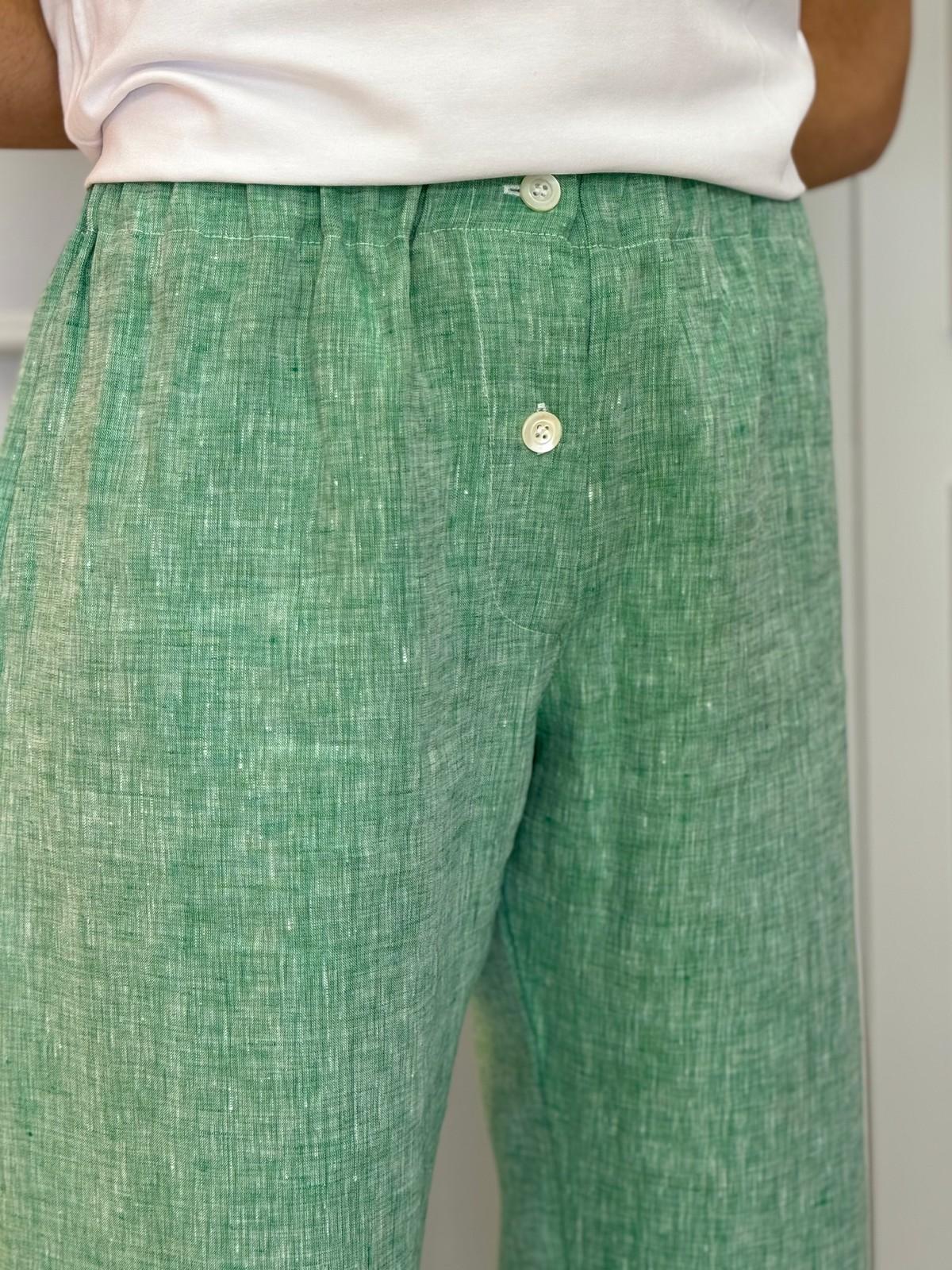 PANTALONI DONNA LINO VERDE PADIUNI VER SILVIA SCALMANA
