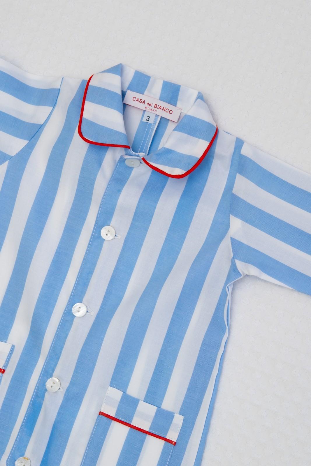 TUTINA POPELINE TAGLIATELLA AZZURRA PROFILO ROSSO TUBPTAG AZZROS SILVIA SCALMANA