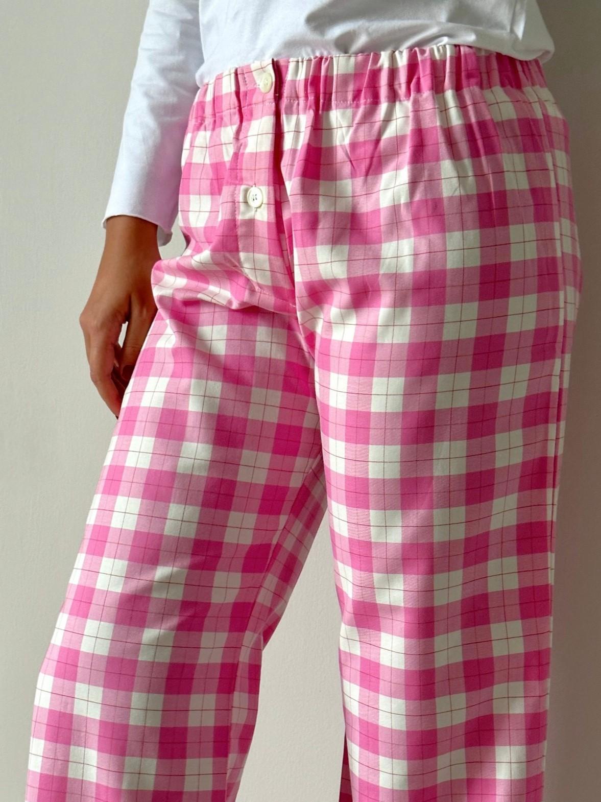 PANTALONI DONNA FLANELLA SCOZZESE ROSA PDFL SCOZZROSA SILVIA SCALMANA