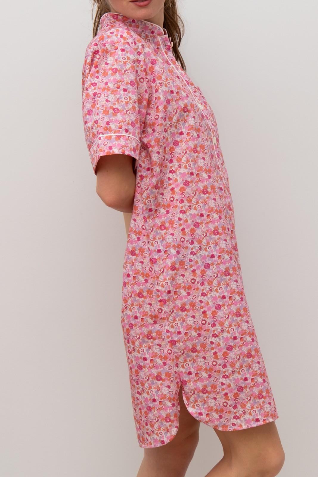 CAMICIA DA NOTTE LIBERTY MANICHE CORTE GEORGIE NCDL GEORGIEROSA SILVIA SCALMANA
