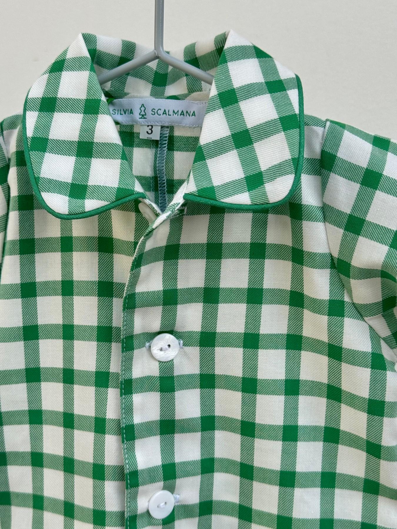 TUTINA BEBE' IN FLANELLA FINESTRATO VERDE TBFLFINEST VERDE SILVIA SCALMANA