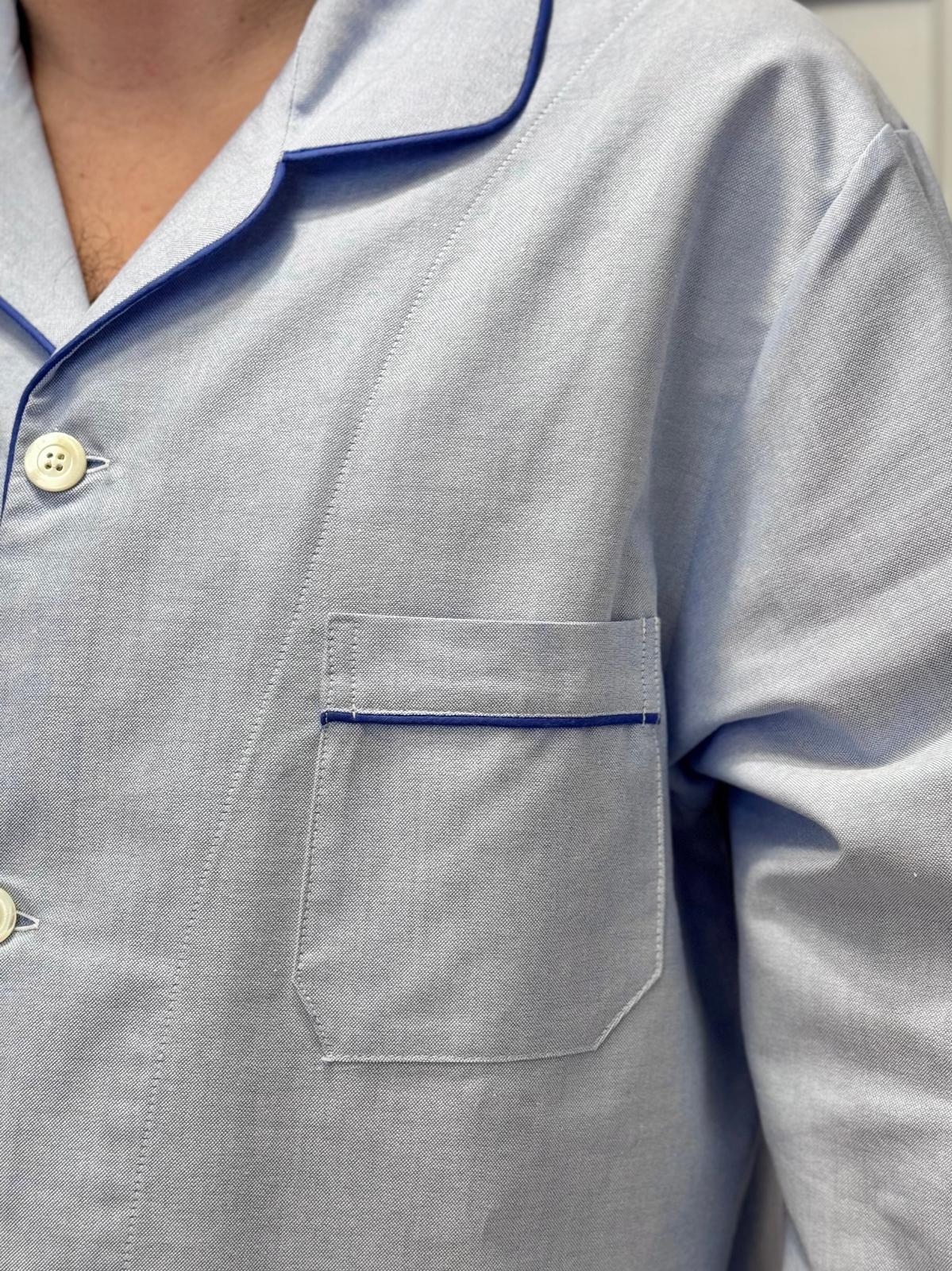 PIGIAMA UOMO OXFORD AZZURRO COUOUNI AZZBLT SILVIA SCALMANA