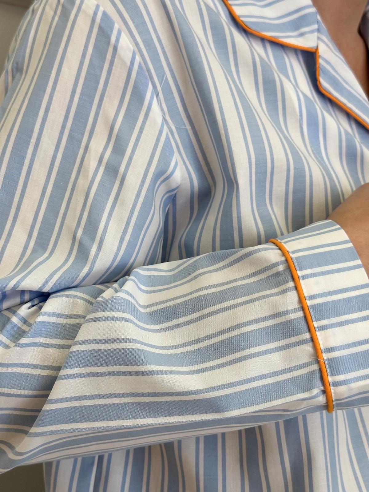 PIGIAMA UOMO RIGONE AZZURRO PROFILO ARANCIO COUPRGO AZZARA SILVIA SCALMANA