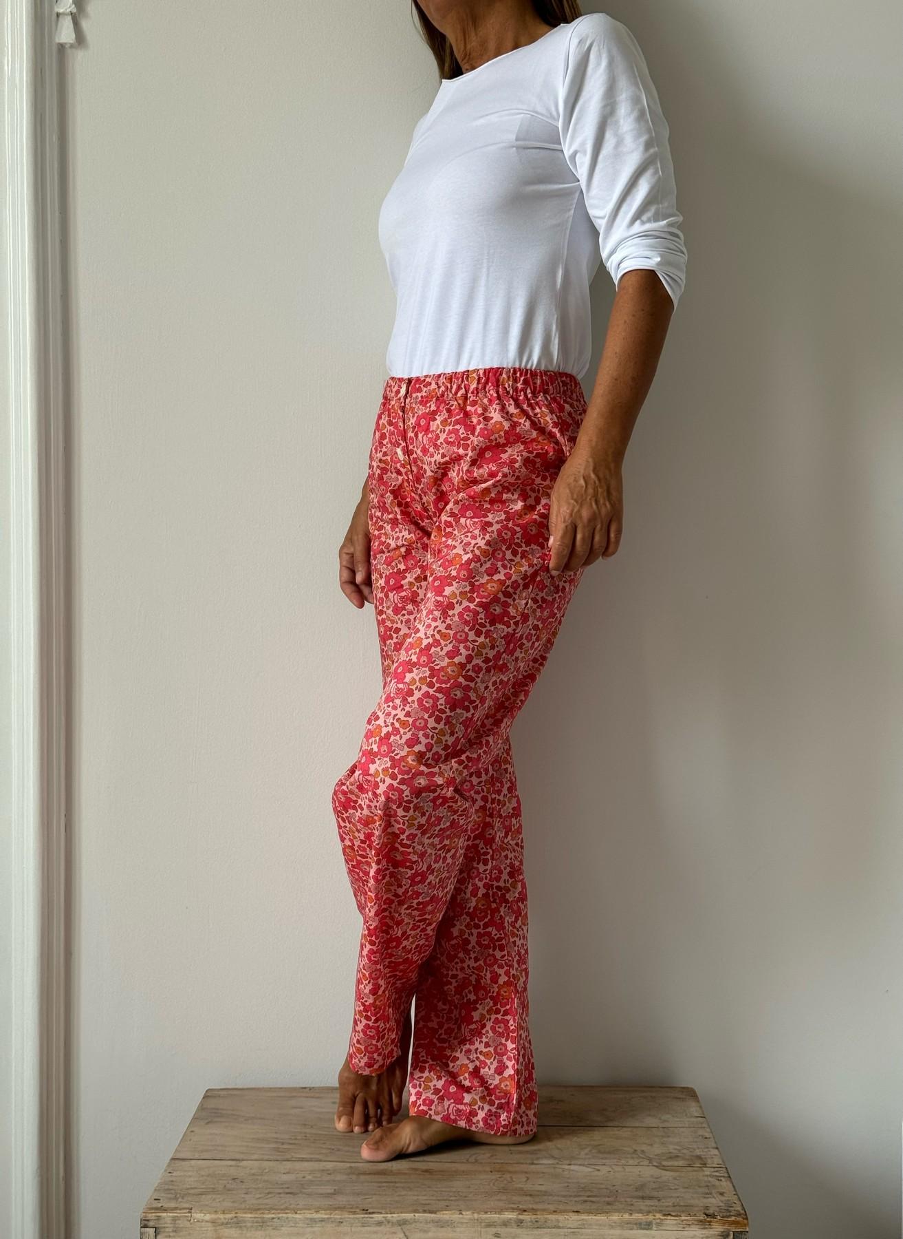 PANTALONI LIBERTY DONNA "BETSY MEADOW" ROSSO PDLIB BETSYFROSSO SILVIA SCALMANA