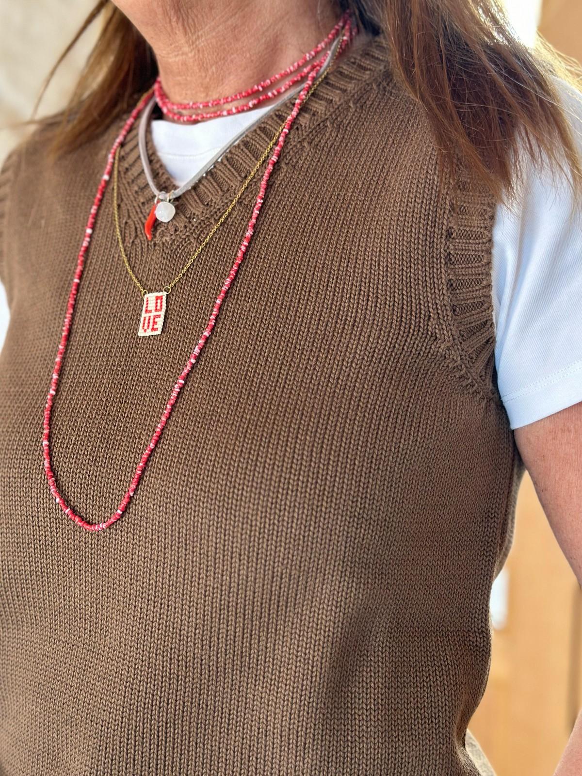 GILET DONNA COTONE MARRONE