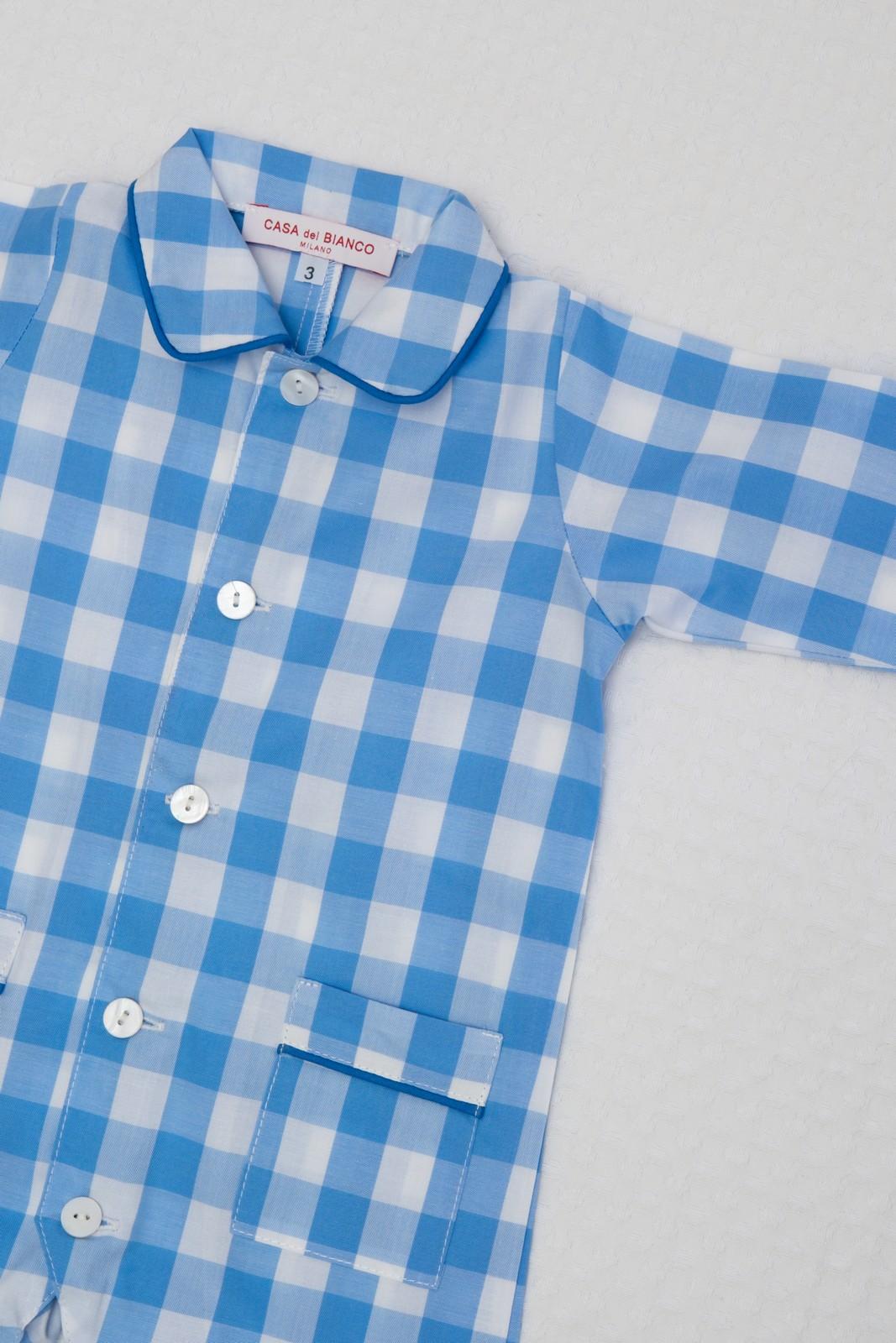 TUTINA POPELINE QUADRONE AZZURRO PROFILO AZZURRO TUBPQDR AZZAZO SILVIA SCALMANA