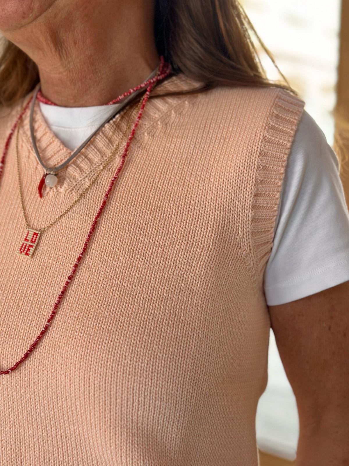 GILET DONNA COTONE ALBICOCCA
