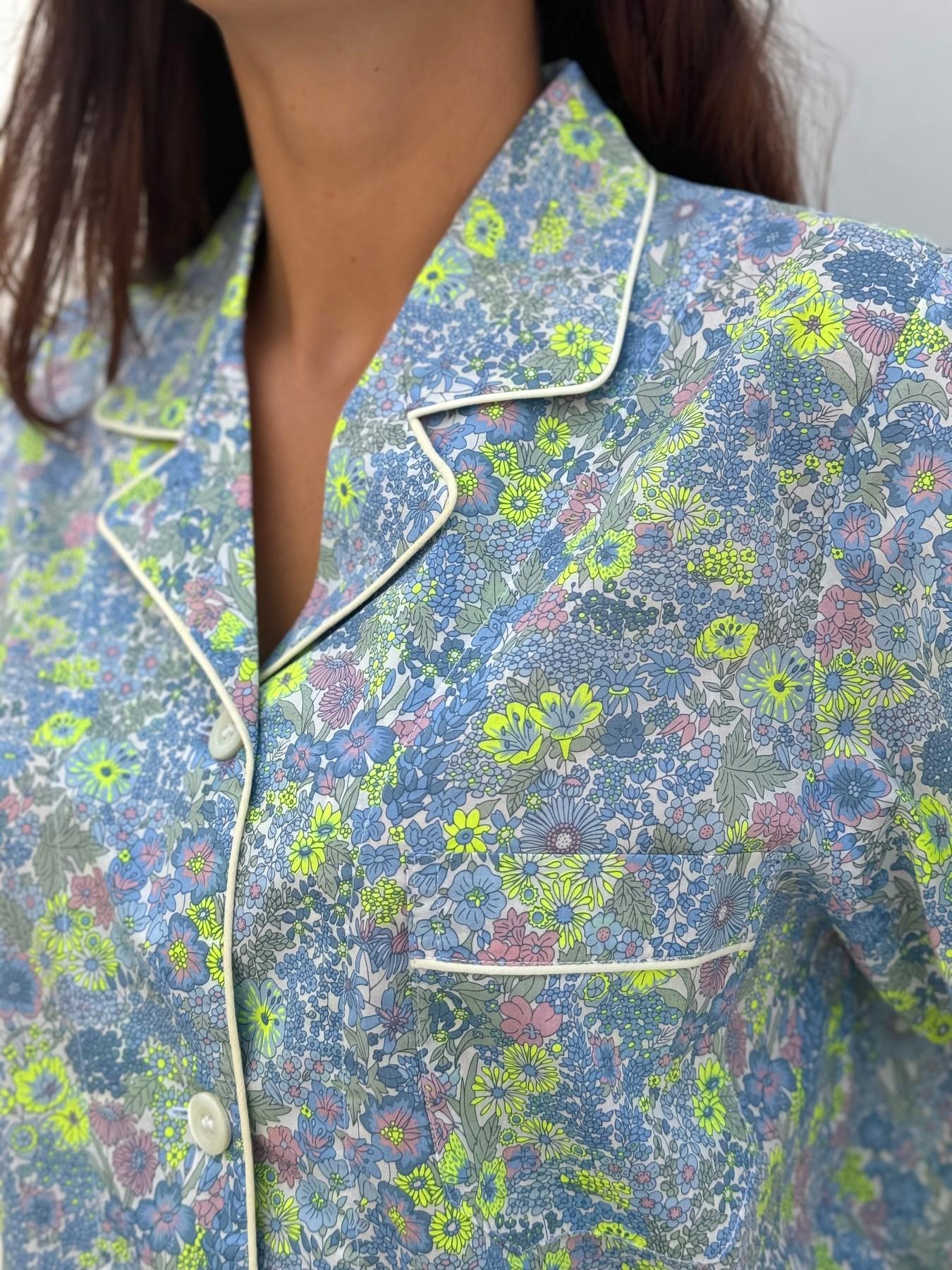 PIGIAMA LIBERTY CORTO DONNA "MARGARET ANNIE AZZURRO"