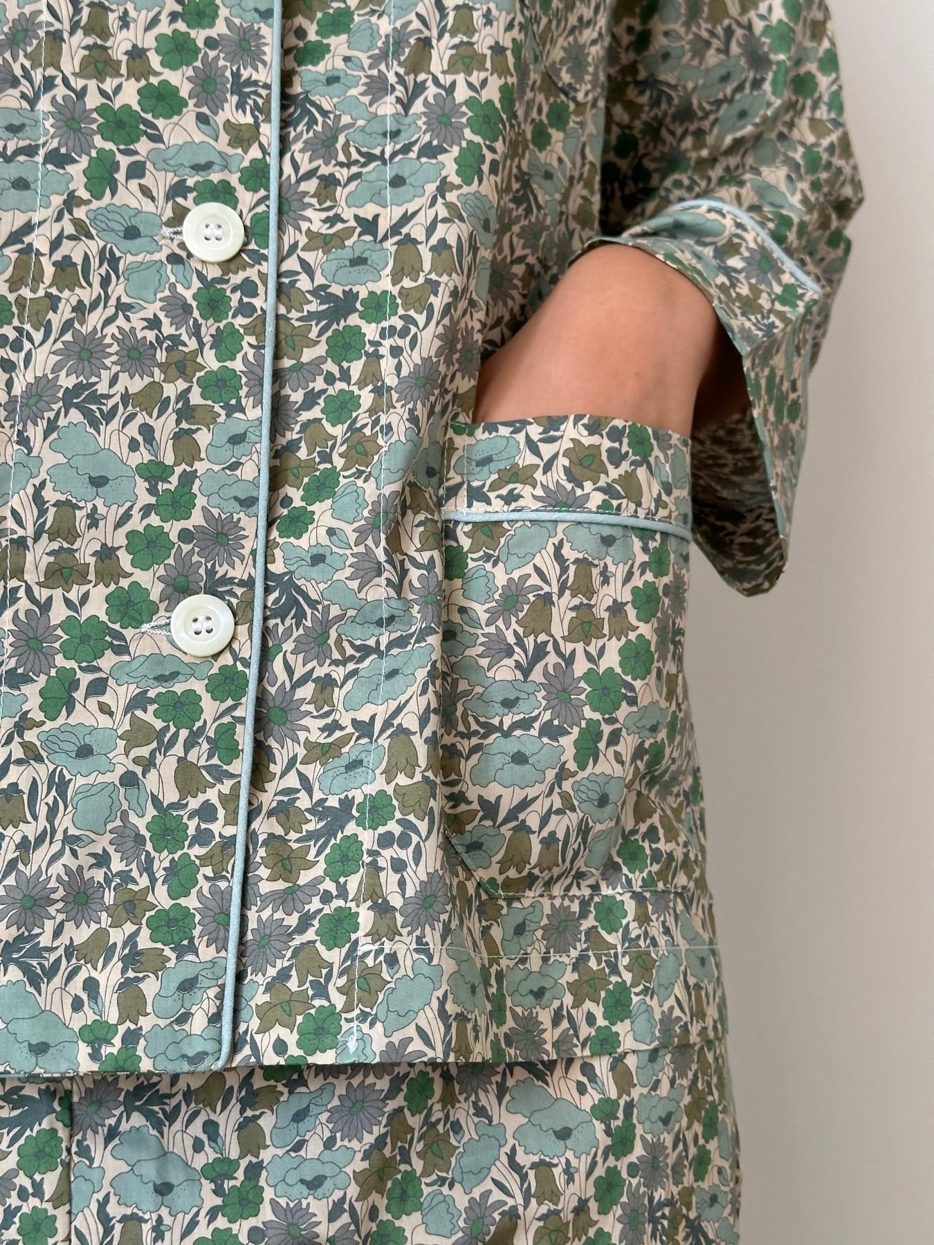PIGIAMA LIBERTY DONNA "POPPY AND DAISY" VERDE