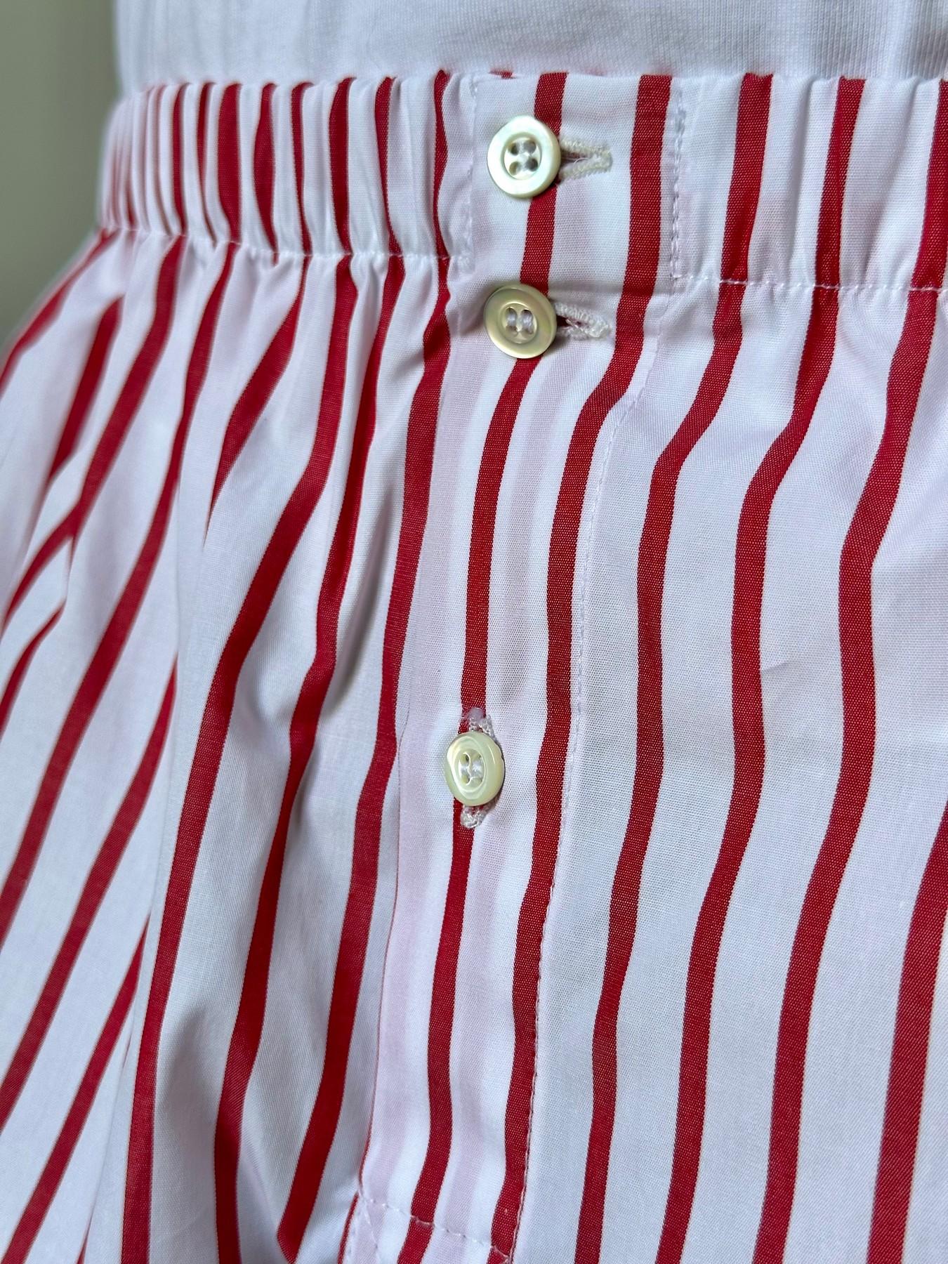 RED STRIPED POPLIN BOXER