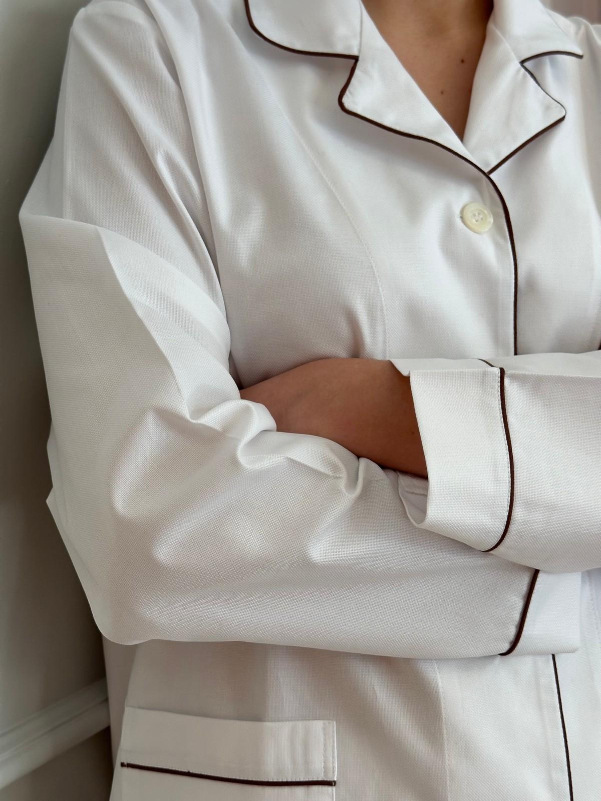 PIGIAMA DONNA BIANCO PROFILO MARRONE