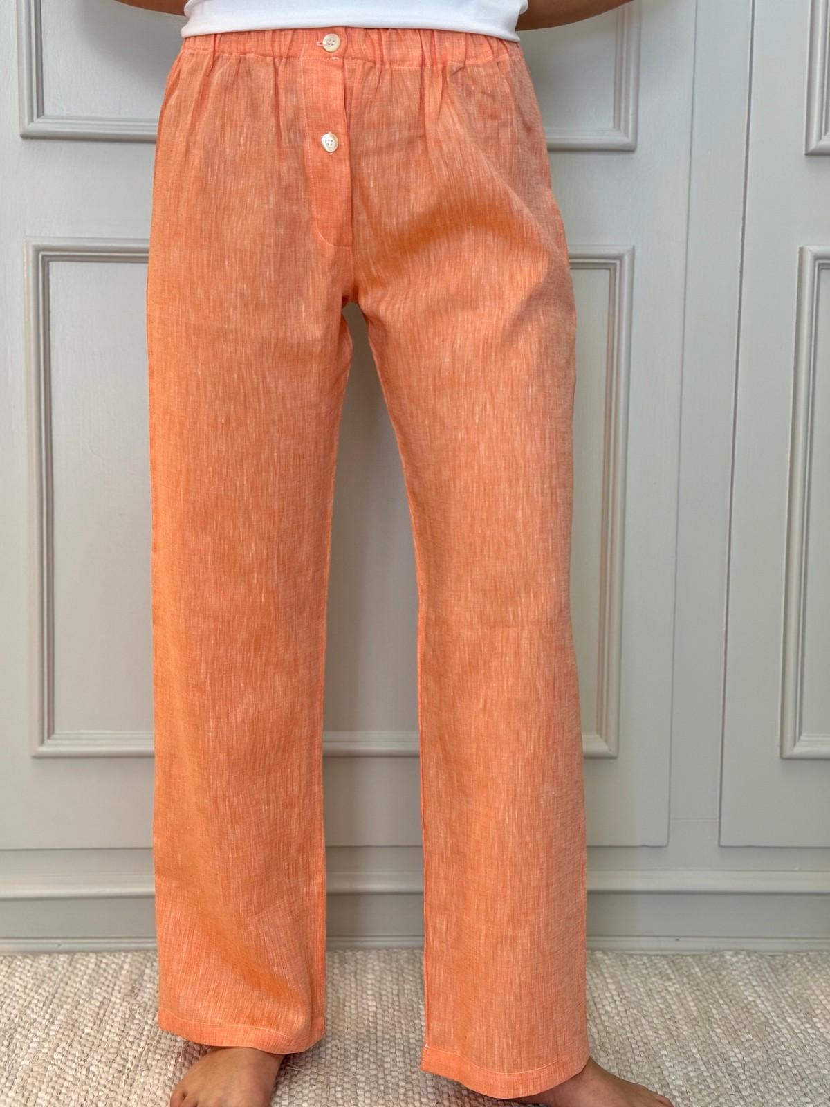 PANTALONI DONNA LINO ARANCIONE PADIUNI ARA SILVIA SCALMANA