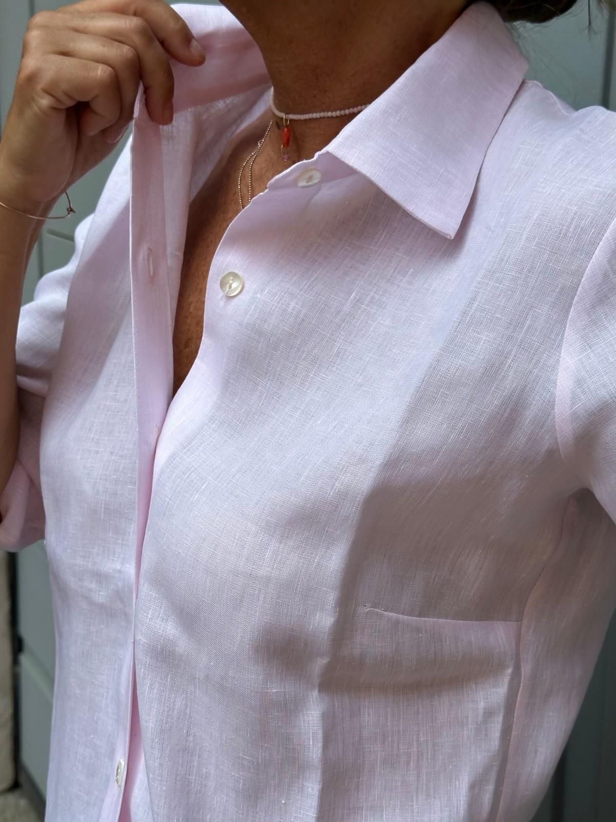 CAMICIA DONNA LINO ROSA
