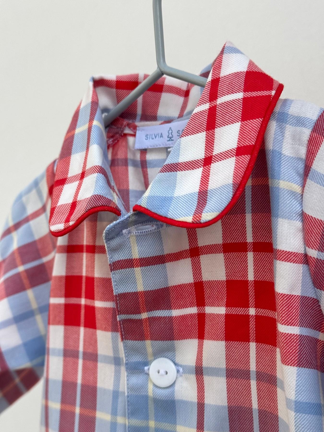 TUTINA BEBE' IN FLANELLA SCOZZESE AZZURRO/ROSSO TBFLSCOZZ ROSSOAZZ SILVIA SCALMANA