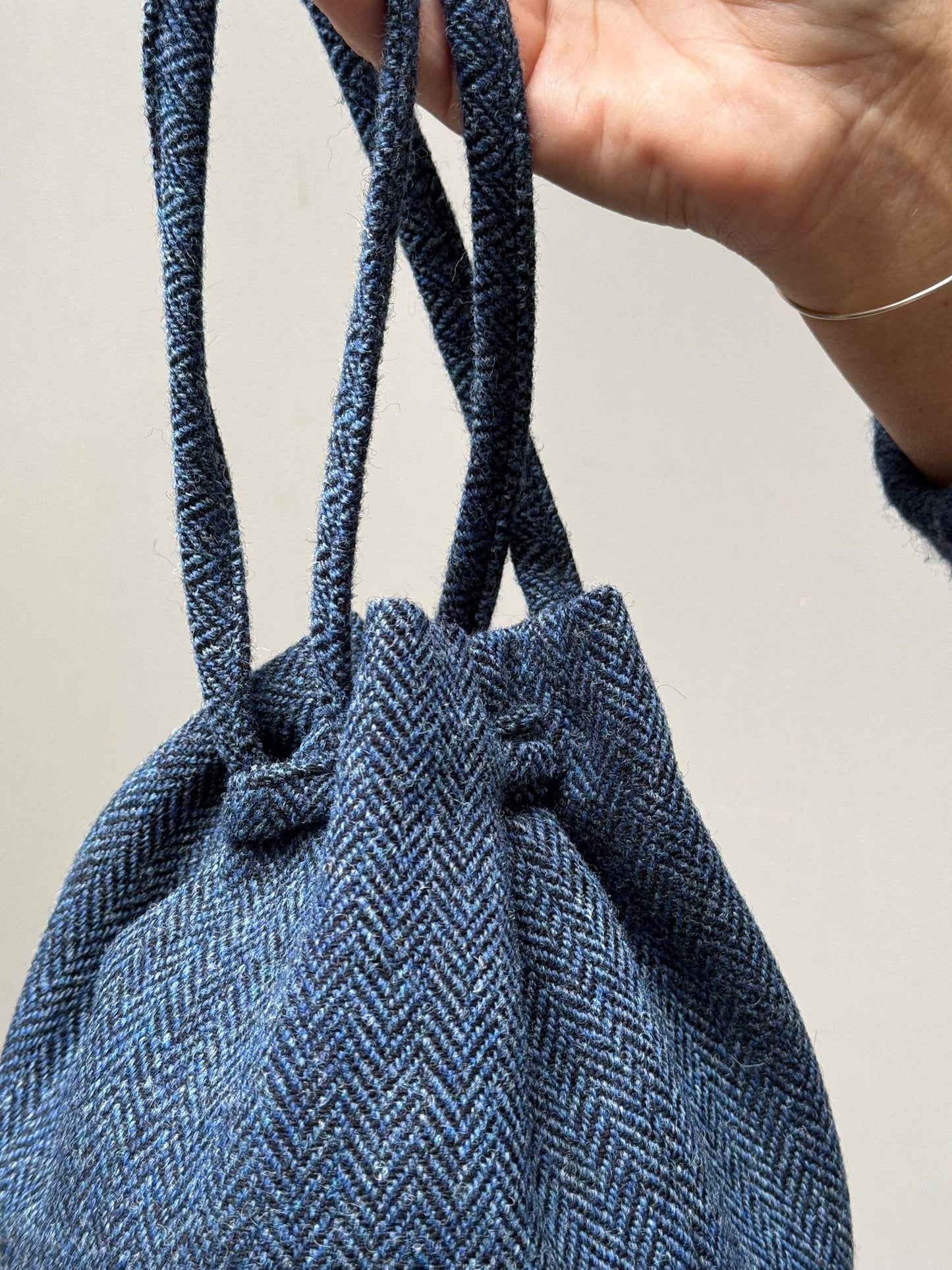 SECCHIELLO IN TWEED SPIGATO "BLU"