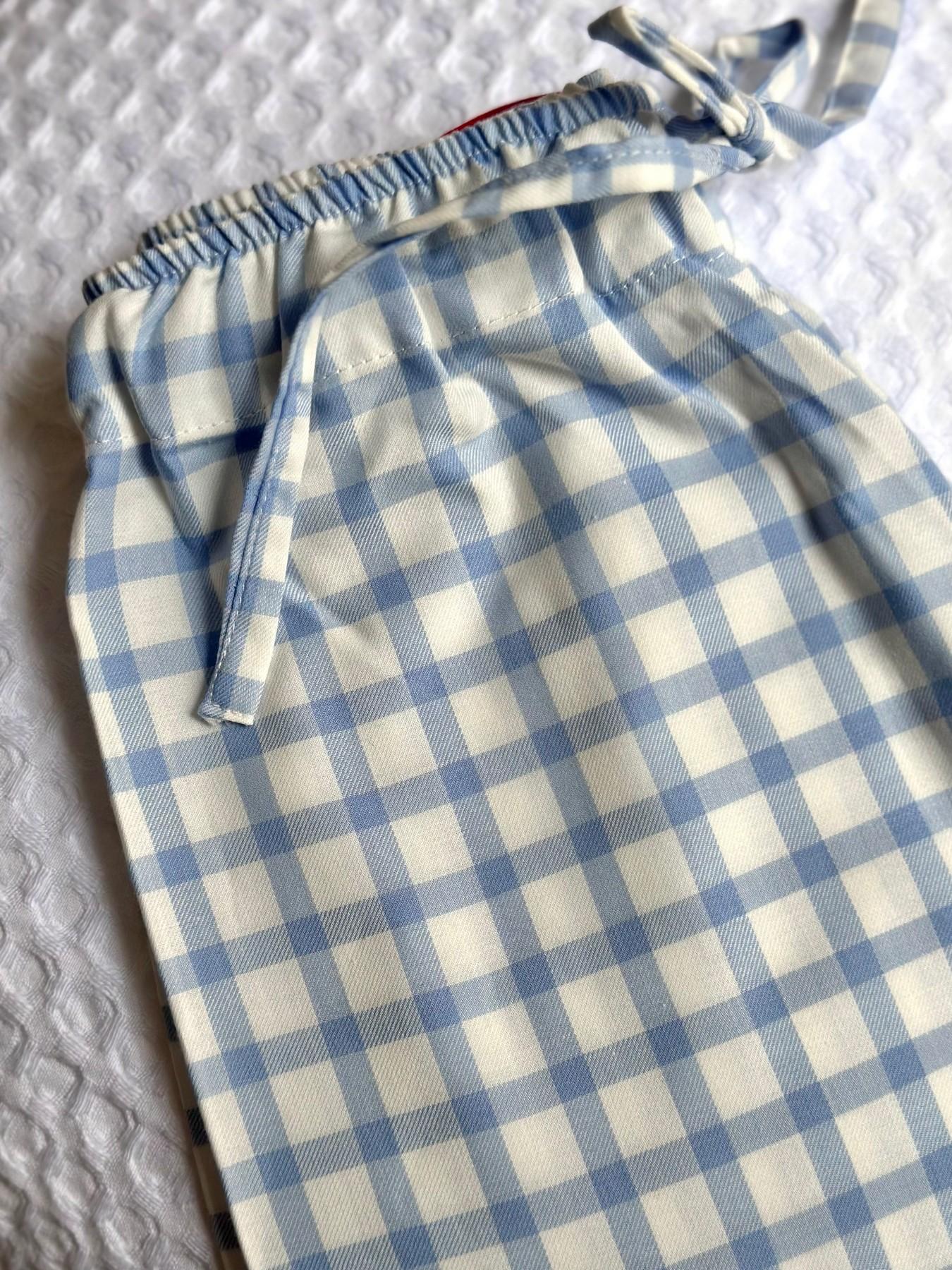 PANTALONE BAMBINO IN FLANELLA FINESTRATO AZZURRO PBFL FINESTAZZ SILVIA SCALMANA