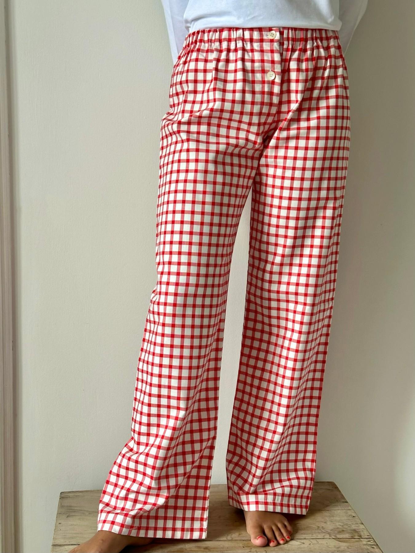 PANTALONI DONNA FLANELLA FINESTRATO ROSSO PDFL FINEST ROSSO SILVIA SCALMANA