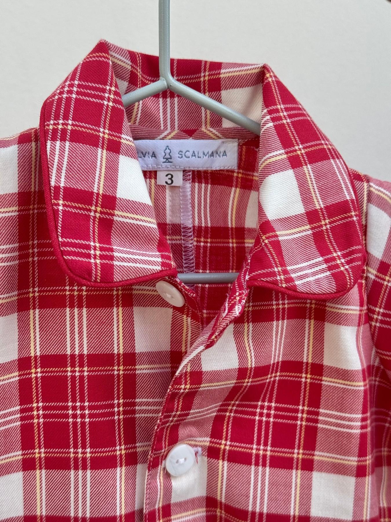 TUTINA BEBE' IN FLANELLA SCOZZESE ROSSO TBFLSCOZZ ROSSO SILVIA SCALMANA