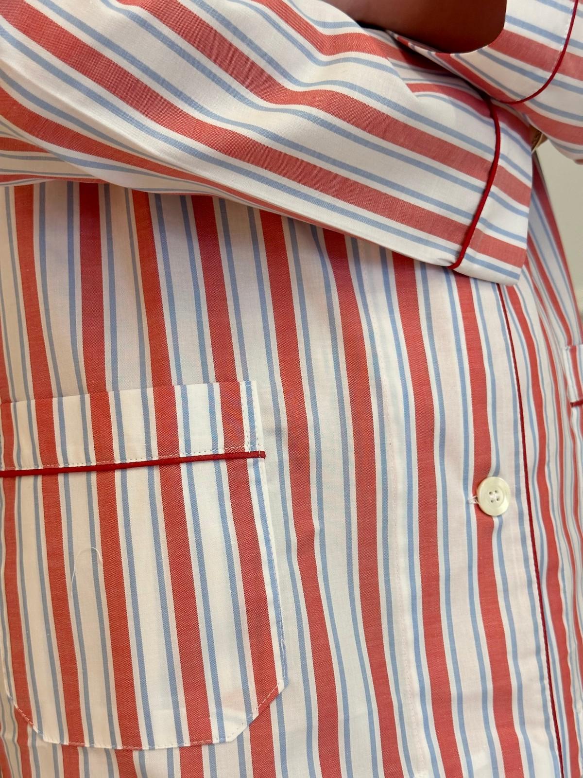 PIGIAMA DONNA RIGONE ROSSO/AZZURRO PROFILO ROSSO