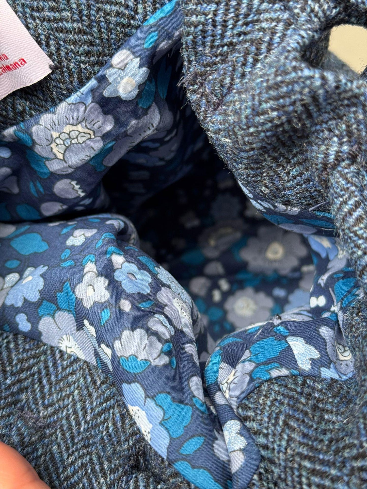 SECCHIELLO IN TWEED SPIGATO "BLU"