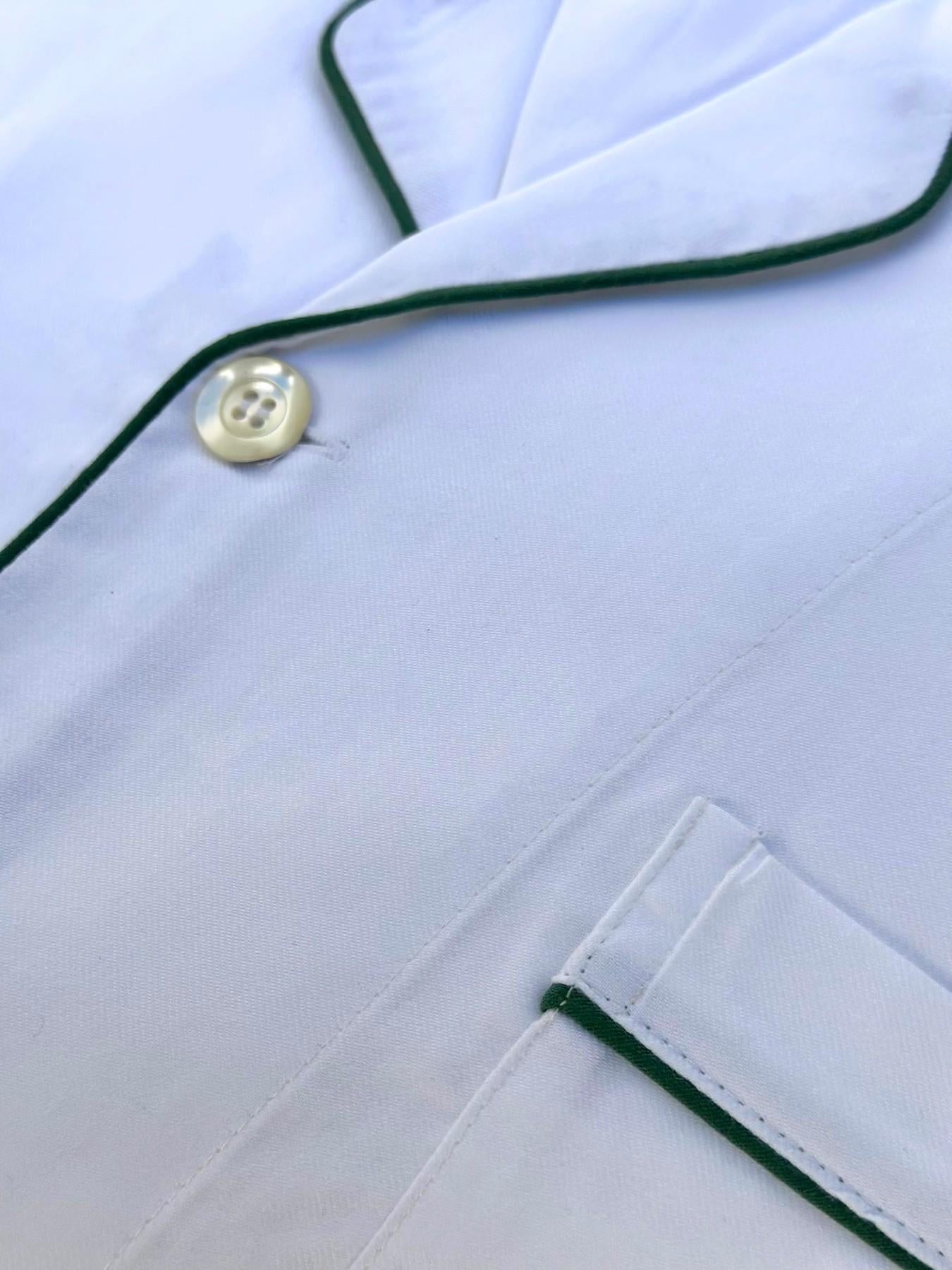 PIGIAMA UOMO IN FLANELLA BIANCO/VERDE CUFL BIANCOVERDE SILVIA SCALMANA