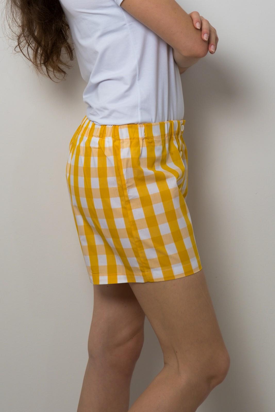 SHORTS DONNA QUADRONE GIALLO SHDPQDR GIA SILVIA SCALMANA
