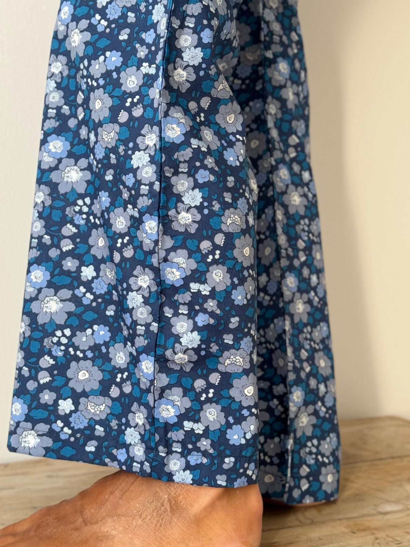 PANTALONI LIBERTY DONNA "BETSY MEADOW" BLU PDLIB BETSYFBLU SILVIA SCALMANA