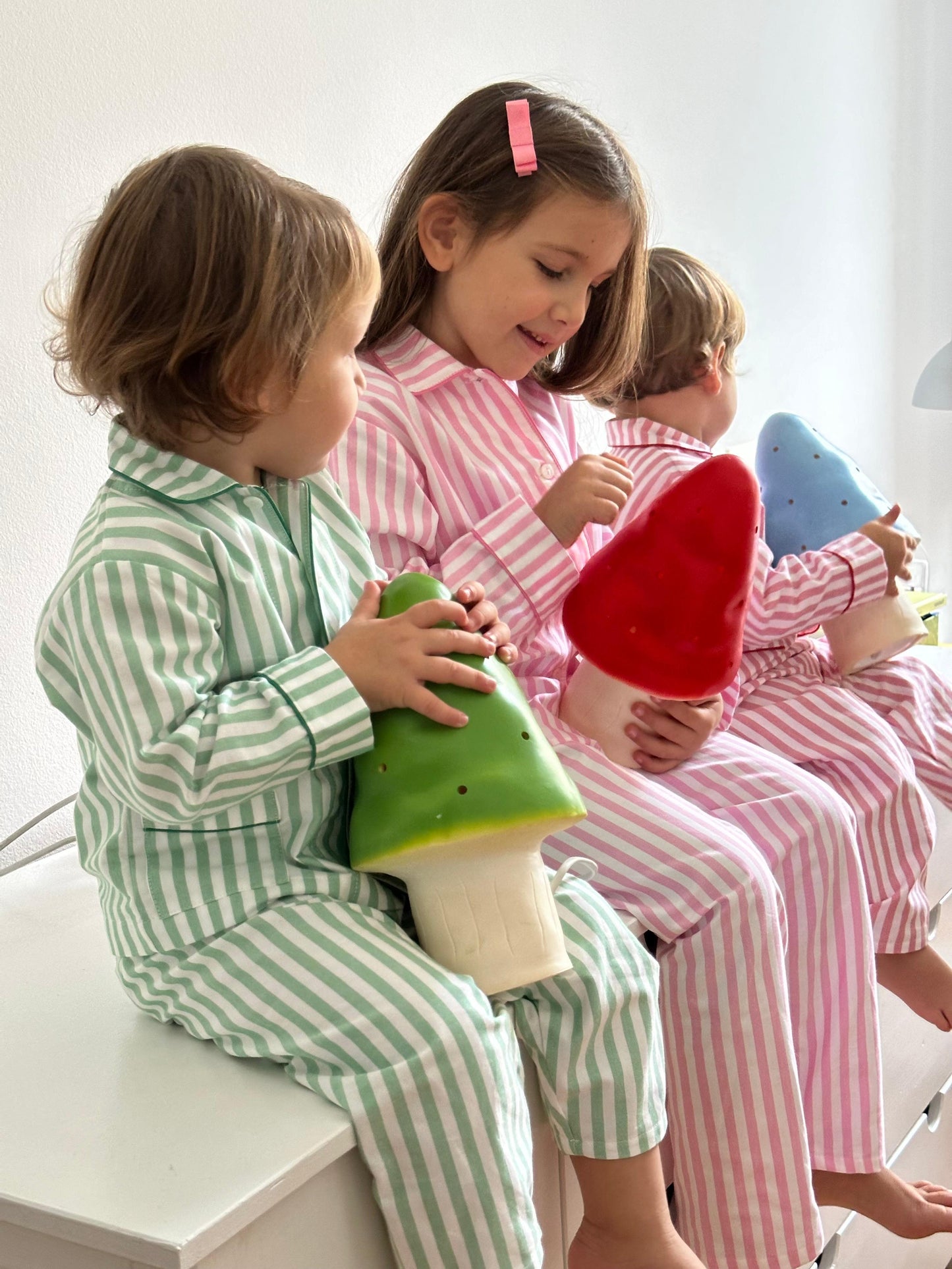 PIGIAMA BAMBINO IN FLANELLA RIGONE ROSA