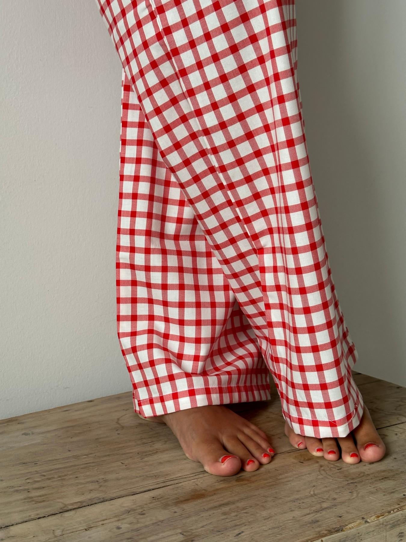 PANTALONI DONNA FLANELLA FINESTRATO ROSSO PDFL FINEST ROSSO SILVIA SCALMANA