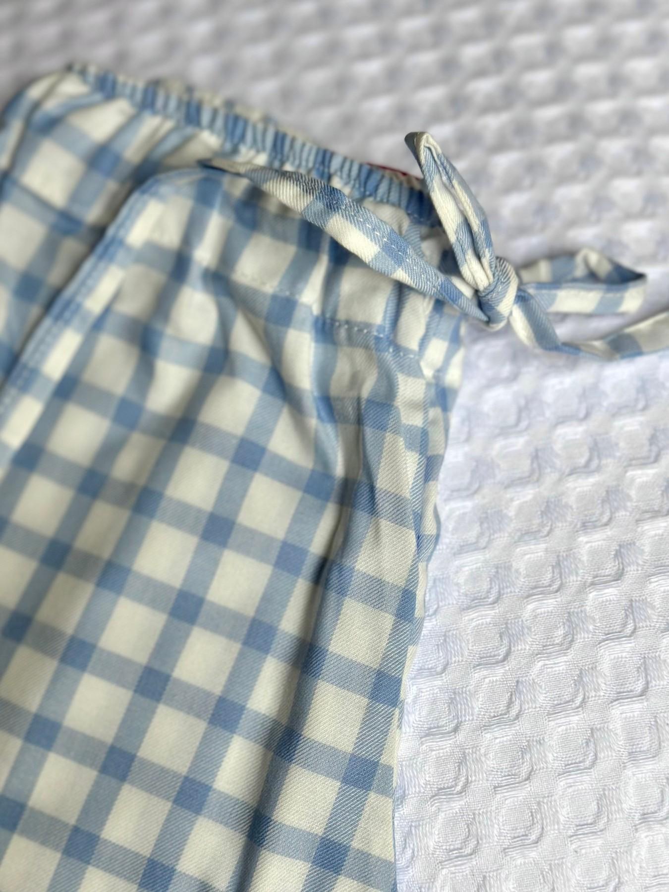 PANTALONE BAMBINO IN FLANELLA FINESTRATO AZZURRO PBFL FINESTAZZ SILVIA SCALMANA