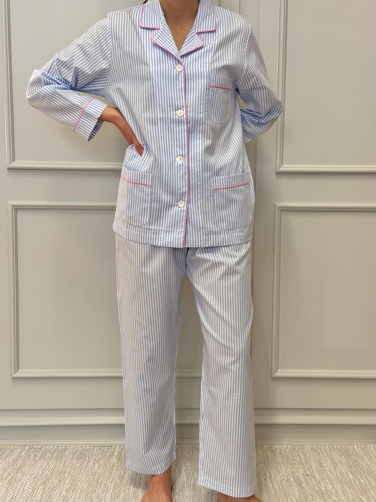PIGIAMA DONNA BASTONCINO AZZURRO PROFILO FRAGOLA