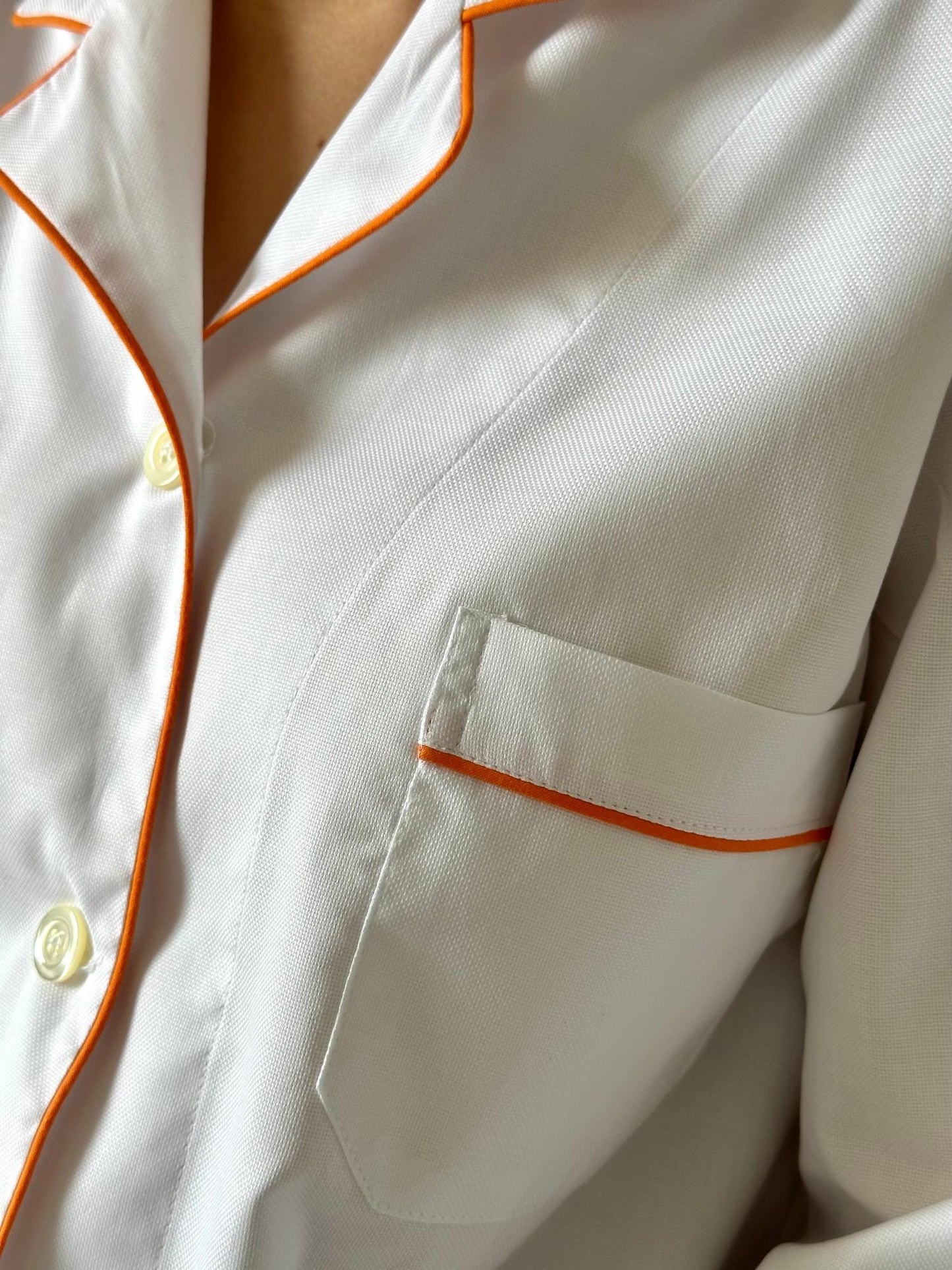 PIGIAMA DONNA BIANCO E ARANCIO