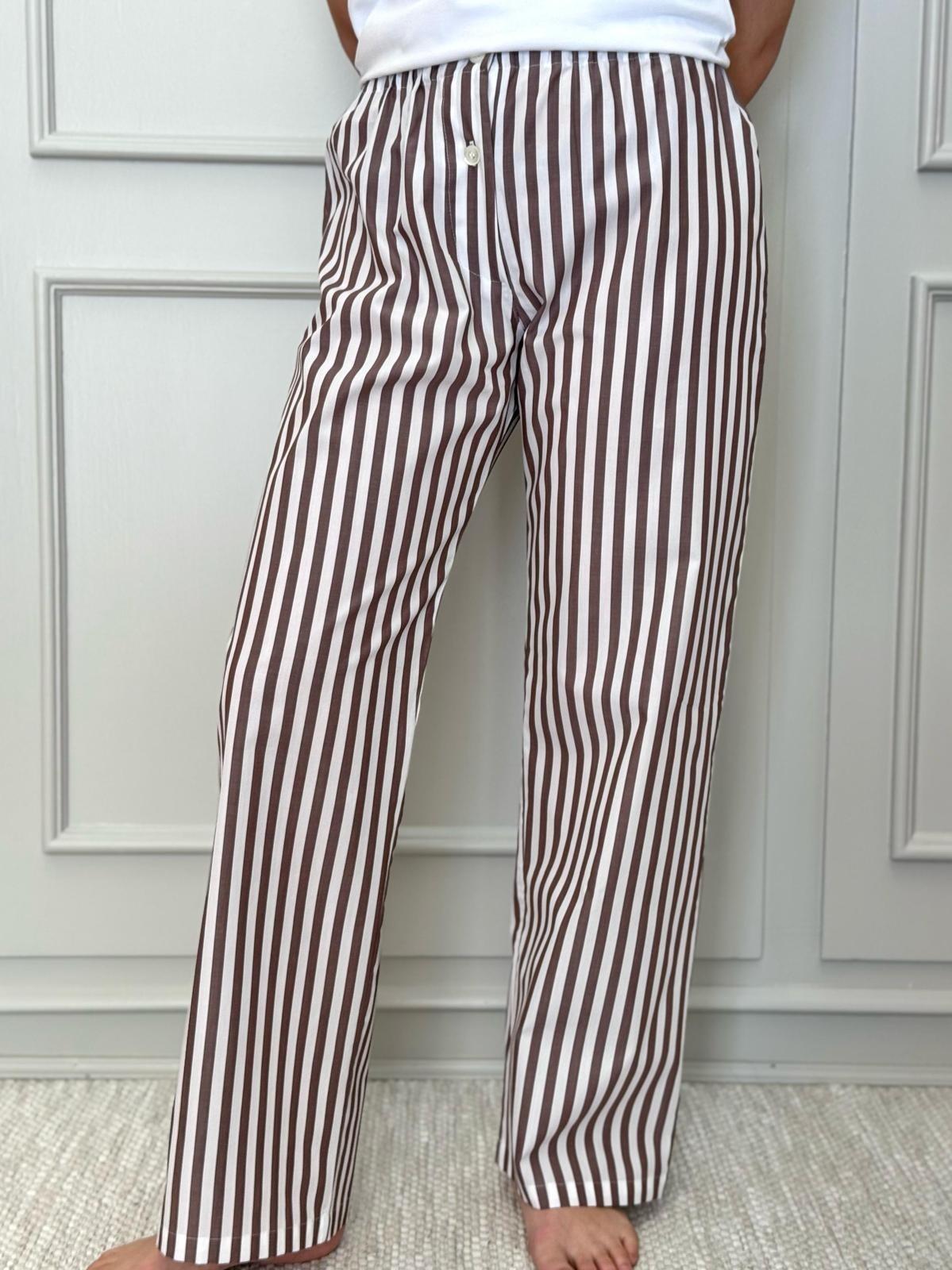 PANTALONI DONNA TAGLIATELLA MARRONE PADPTAG MAR SILVIA SCALMANA