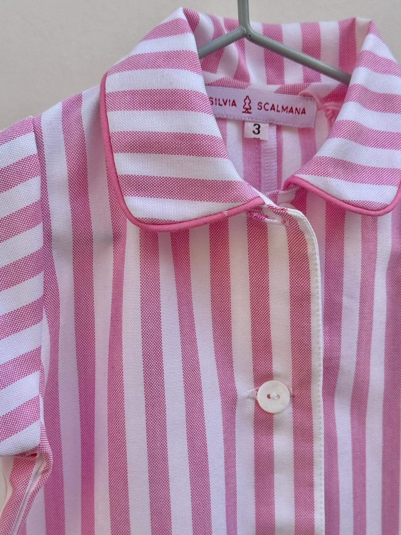 TUTINA BEBE' IN FLANELLA RIGONE ROSA TBFLTAGLIA FRAGOLA SILVIA SCALMANA