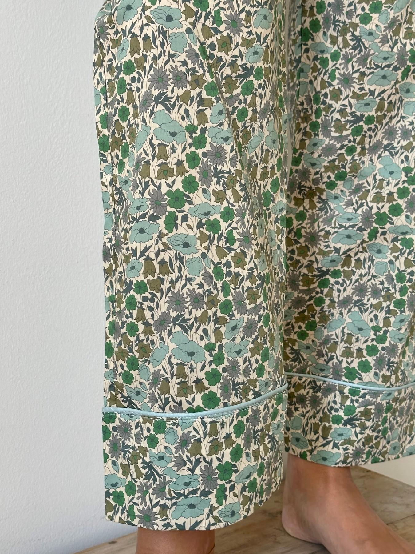 PIGIAMA LIBERTY DONNA "POPPY AND DAISY" VERDE
