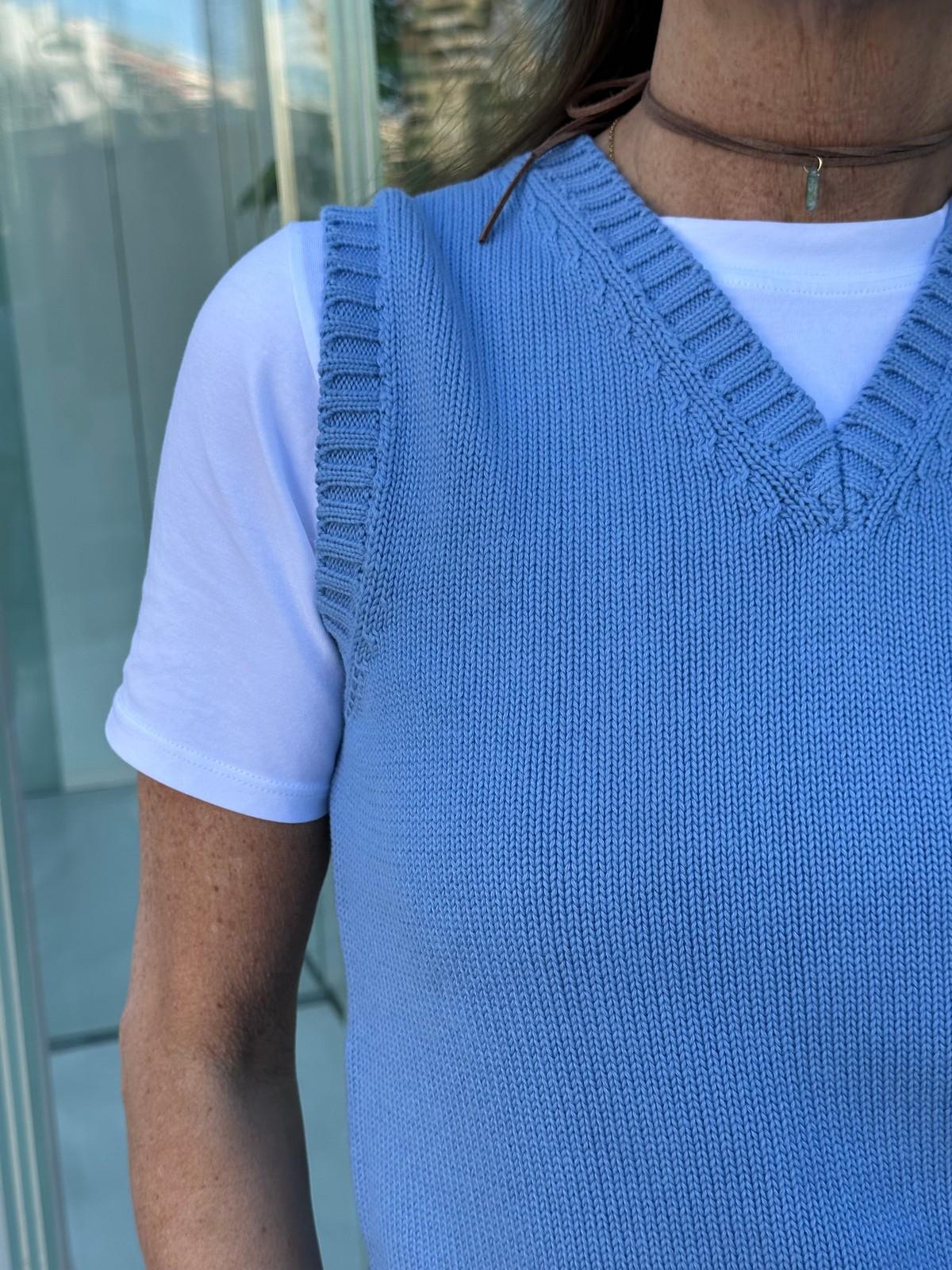 GILET COTONE DONNA AZZURRO GILTDC AZZURRO SILVIA SCALMANA