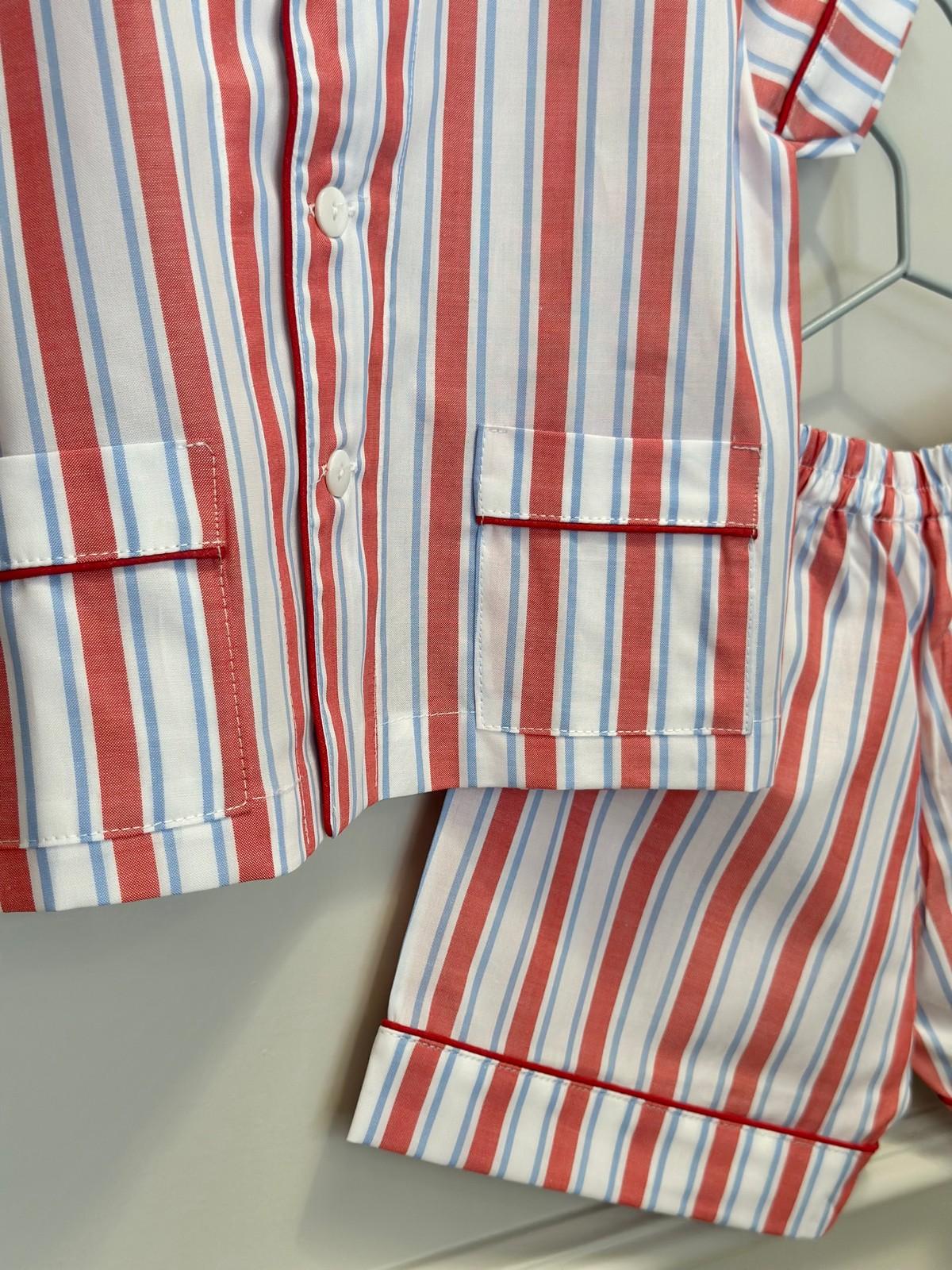PIGIAMA CORTO BAMBINO RIGONE ROSSO PROFILO ROSSO
