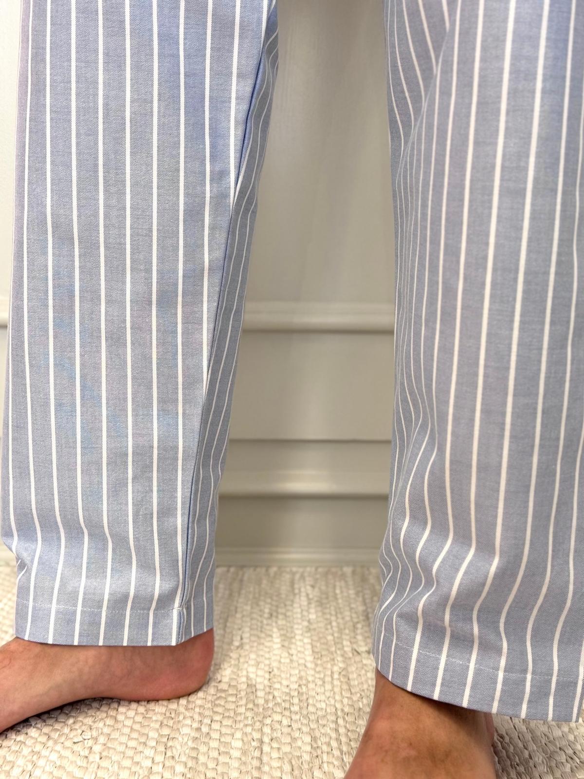 PIGIAMA UOMO OXFORD RIGA FONDO AZZURRO COUORFO AZZBLT SILVIA SCALMANA