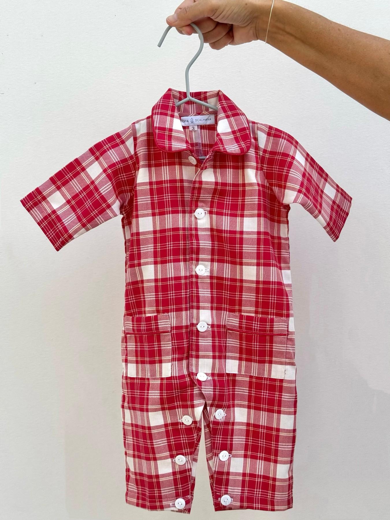 TUTINA BEBE' IN FLANELLA SCOZZESE ROSSO TBFLSCOZZ ROSSO SILVIA SCALMANA