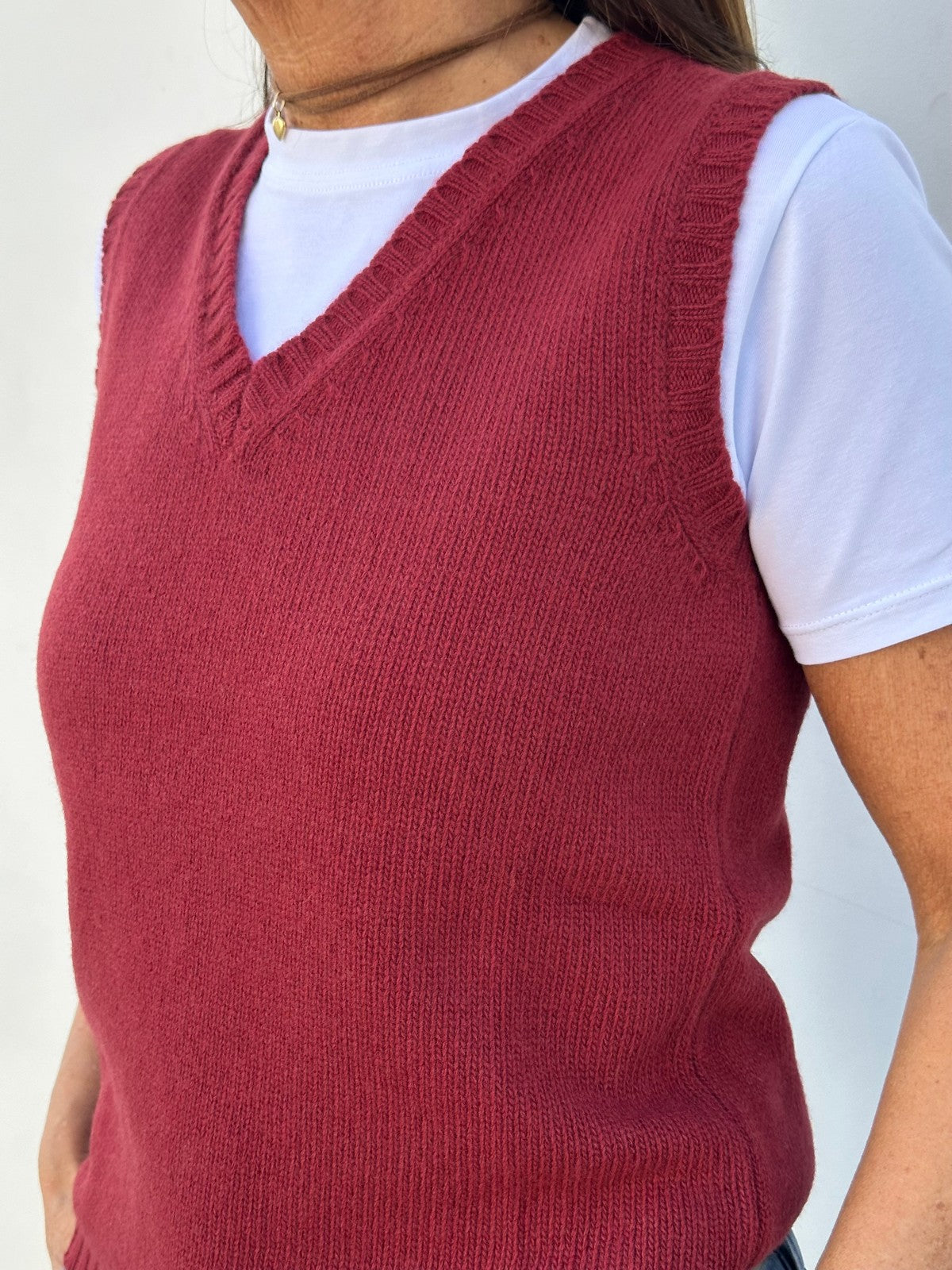 GILET LANA DONNA BORDEAUX GILTDL BORDEAUX CASA DEL BIANCO 