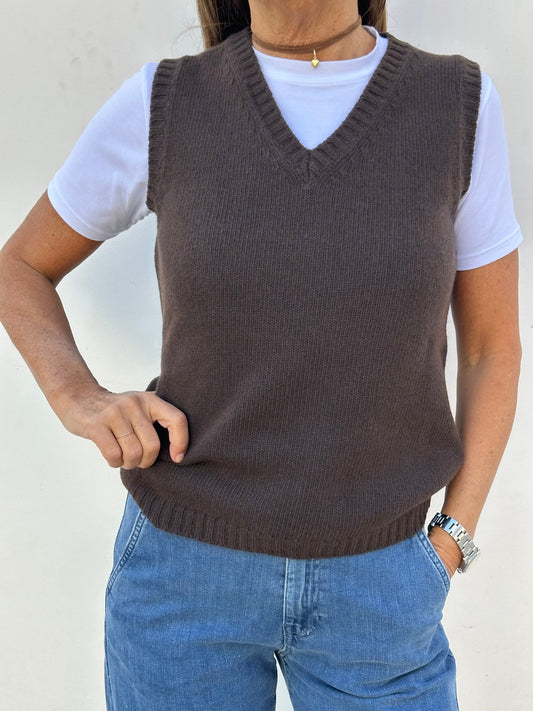 GILET LANA DONNA FONDENTE GILTDL FONDENTE CASA DEL BIANCO 