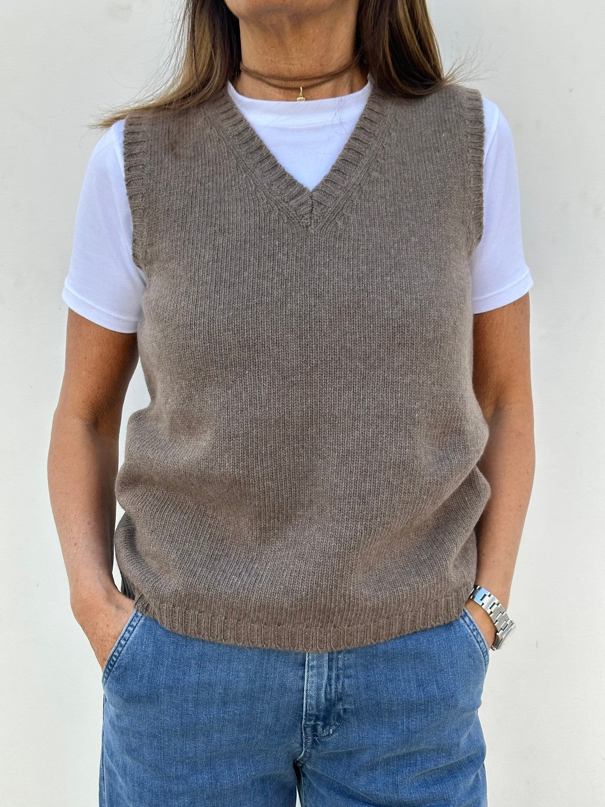 GILET LANA DONNA ICE GILTDL MOKA CASA DEL BIANCO 