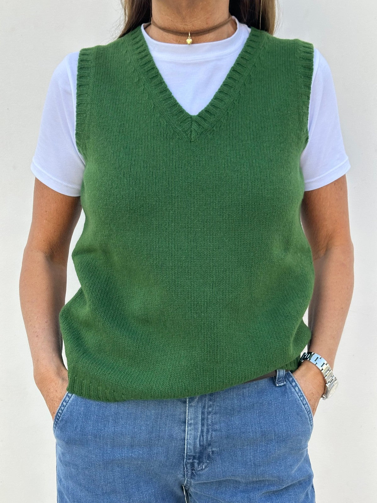 GILET LANA DONNA VERDE LAURO GILTDL VERDELAURO CASA DEL BIANCO 