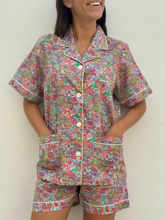 LIBERTY SHORT PYJAMAS FOR WOMEN "MARGARET ANNIE PINK"